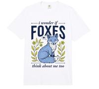 C'est Mignon, Je me Demande si Les Renards pensent trop à Moi Forest Fox Comfort Colors Adult Heavyweight T-Shirt
