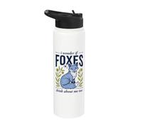 C'est mignon, je me demande si les renards pensent trop à moi Forest Fox Stainless Steel Insulated Water Bottle