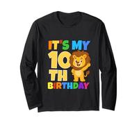 C'est Mon 10e Anniversaire Lion Safari Jungle Party Age 10 Ans Manche Longue