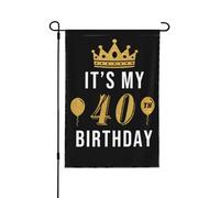 C'Est Mon 40E Anniversaire En 2018 Drapeaux Avec Œillets Drapeau De Jardin Double Face Bannière Pour Événement Toutes Les Saisons Chambres 30X45cm