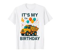 C'est mon 4e anniversaire, un camion à benne basculante, un anniversaire drôle pour enfants et garçons T-Shirt