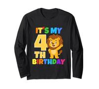 C'est Mon 4ème Anniversaire Lion Safari Jungle Party Age 4 Ans Manche Longue