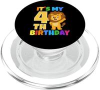C'est Mon 4ème Anniversaire Lion Safari Jungle Party Age 4 Ans PopSockets PopGrip pour MagSafe