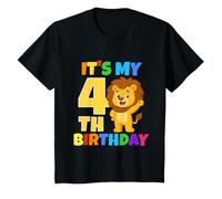 C'est Mon 4ème Anniversaire Lion Safari Jungle Party Age 4 Ans T-Shirt