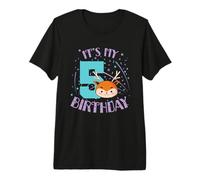 C'est Mon 5e Anniversaire, Deer Child Girl T-Shirt Haut de Gamme