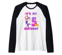 C'est mon 5e anniversaire Licorne Sirène 5 ans Mermicorn Manche Raglan