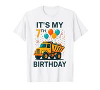 C'est mon 7e anniversaire, un camion à benne basculante, un anniversaire drôle pour enfants et garçons T-Shirt