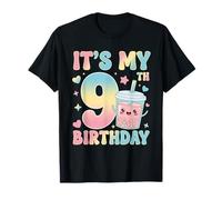 C'est Mon 9e Anniversaire Bubble Boba Tea Party, Fille de 9 Ans T-Shirt
