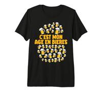 C'est Mon âge en bières - Anniversaire 40 Ans - Humour bière T-Shirt Haut de Gamme