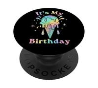 C'est Mon Anniversaire, crème glacée Kawaii Pastel Rainbow PopSockets PopGrip Adhésif