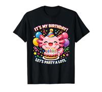 C'est Mon Anniversaire Faisons la fête avec Beaucoup d'axolotl, Une Jolie fête T-Shirt Graphique avec Valeur, Homme, Noir, M