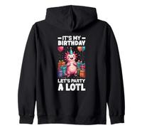 C'est Mon Anniversaire Faisons la fête, Un Anniversaire d'Axolotl Amusant Sweat à Capuche