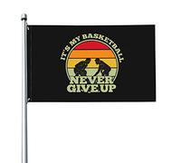 C'Est Mon Basket, N'Abandonne Jamais Drapeaux Décoratif Drôle Drapeau De Jardin Durable Drapeaux De Jardin Pour Pelouse Patio Intérieure 90X150Cm