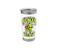 C'est mon costume humain Je suis vraiment un extraterrestre drôle pour Halloween Gobelet isotherme en acier inoxydable double paroi