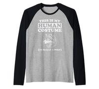 C'est Mon Costume Humain, Je suis Vraiment Un Loup, Halloween drôle Manche Raglan