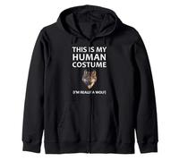 C'est mon costume humain Je suis vraiment un loup pour Halloween Sweat à Capuche
