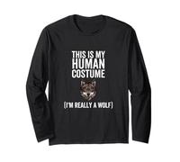 C'est Mon Costume Humain, Je suis Vraiment Un Loup pour la fête d'halloween Manche Longue