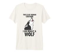 C'est Mon Costume Humain, Je suis Vraiment Un Loup T-Shirt Haut de Gamme