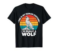 C'est Mon Costume Humain, Je suis Vraiment Un Loup, Un Amateur de Loups drôle T-Shirt Graphique avec Valeur