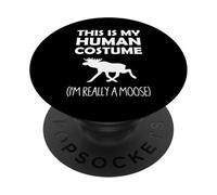 C'est mon costume humain Je suis vraiment un orignal Halloween PopSockets PopGrip Adhésif