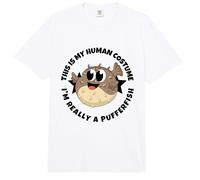 C'est Mon Costume Humain, Je suis Vraiment Un Poisson-Globe Comfort Colors Adult Heavyweight T-Shirt
