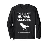 C'est mon costume humain, je suis vraiment un T-Rex drôle pour Halloween Manche Longue