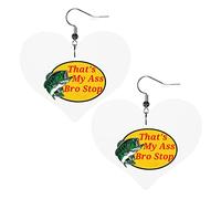C'est mon cul Bro arrêter la pêche en cuir boucles d'oreilles pour les femmes balancent boucle d'oreille goutte coeur pendentif avec crochet cadeaux pour fille adulte