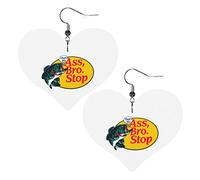 C'est mon cul Bro arrêter la pêche en cuir boucles d'oreilles pour les femmes balancent boucle d'oreille goutte coeur pendentif avec crochet cadeaux pour fille adulte