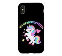 C'est Mon Enterrement de Vie de garçon, Une fête de Mariage Amusante avec Une Licorne Coque pour iPhone X/XS