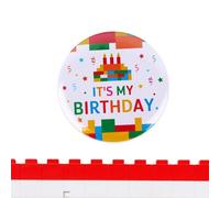C'est Mon Épingle d'Anniversaire, 5,8 cm Badge Joyeux Anniversaire en Blocs Construction Décorations et Cadeaux de Fête Amusants pour Garçons et Filles