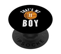 C'est Mon garçon de Basket-Ball numéro 11 PopSockets PopGrip Adhésif