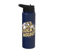 C'est mon jeu de casino Lucky Night Stainless Steel Insulated Water Bottle
