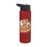 C'est mon jeu de casino Lucky Night Stainless Steel Insulated Water Bottle