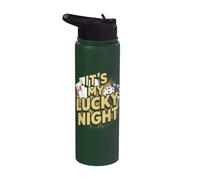 C'est mon jeu de casino Lucky Night Stainless Steel Insulated Water Bottle