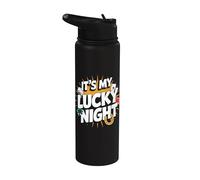 C'est mon jeu de casino Lucky Night Stainless Steel Insulated Water Bottle