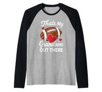 C'est Mon Petit-Fils Qui Joue au Football. Grand-mère, Maman, fière Fan Manche Raglan