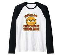 C'est mon premier jour d'école Face Funny Student Teacher Manche Raglan