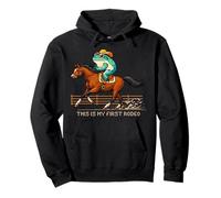 C'est Mon Premier rodéo, Une Grenouille, Un Cheval, Un Cowboy pixélisé Sweat à Capuche