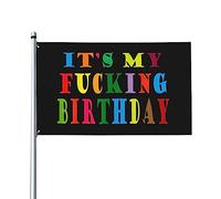 C'est mon putain de drapeau de maison d'anniversaire, drapeau de 3x5 pieds sur un seul côté à l'extérieur, bannières anti-décoloration aux couleurs vives, décoration extérieure de cour