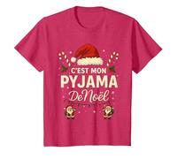 C'est Mon Pyjama de Noël - Humour Noël Famille T-Shirt, Enfant, Rouge Chiné, 2 Ans