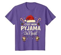 C'est Mon Pyjama de Noël - Humour Noël Famille T-Shirt, Enfant, Violet Chiné, 3 Ans