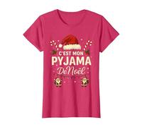 C'est Mon Pyjama de Noël - Humour Noël Famille T-Shirt, Femme, Rouge Chiné, 3XL