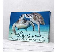 C'est nous, notre vie, notre histoire, notre maison, toile murale « Tortue Love »