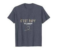 C'est Papy Qui Commande Quand Mamie n'est Pas la T-Shirt, Homme, Bleu Chiné, 5XL