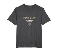C'est Papy Qui Commande Quand Mamie n'est Pas la T-Shirt, Homme Grandes Tailles, Chiné Foncé, 3X Tall