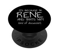C'est Parce Que Je suis René et C'est Pourquoi C'est drôle de nom PopSockets PopGrip Adhésif