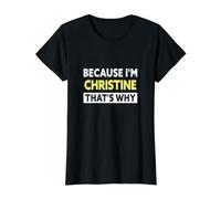 C'est Pourquoi C'est Le nom drôle de Christine T-Shirt Graphique avec Valeur, Femme, Noir, XL