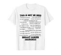 C'est Pourquoi Nous Avons Besoin de Sensibilisation au Cancer du Sein T-Shirt Graphique avec Valeur, Homme, Blanc, XL