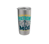 C'est Qui Le Patron? C'est Moi ! Humour Chef Boss Patron Gobelet isotherme en acier inoxydable double paroi