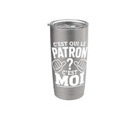 C'est Qui Le Patron? C'est Moi ! Humour Chef Boss Patron Gobelet isotherme en acier inoxydable double paroi
